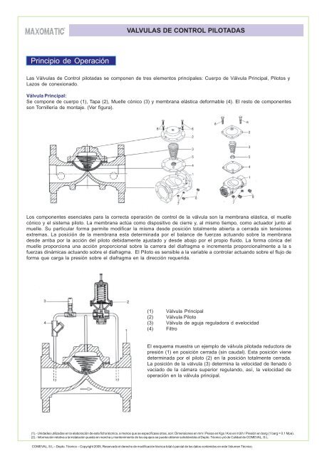 VÃ¡lvulas de control pilotadas - COMEVAL