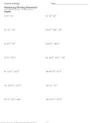 Multiplying Dividing Monomials