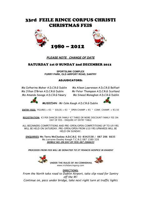 33rd FEILE RINCE CORPUS CHRISTI CHRISTMAS FEIS