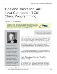 Tips and Tricks for SAP Java Connector (JCo) Client Programming