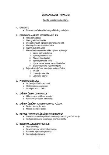 Predavanja - METALNE KONSTRUKCIJE 3