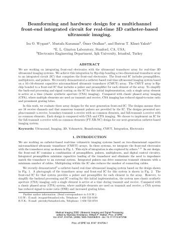 Beamforming and hardware design for a multichannel front-end ...