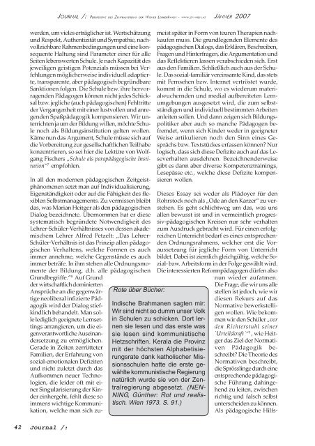 Journal - JÃ¤nner 2007 - Zentralverein der Wiener Lehrerschaft