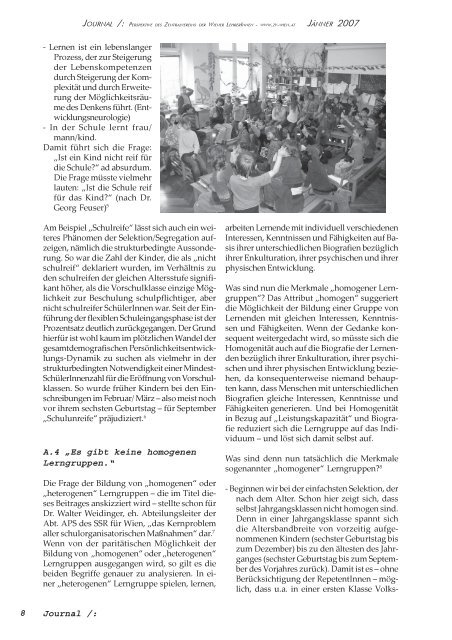 Journal - JÃ¤nner 2007 - Zentralverein der Wiener Lehrerschaft