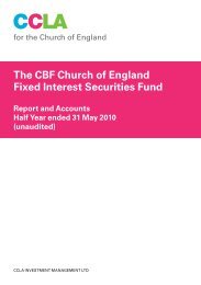 The CBF Church of England Fixed Interest Securities Fund - CCLA