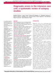 Diagnostic errors in the intensive care unit: a systematic review of ...