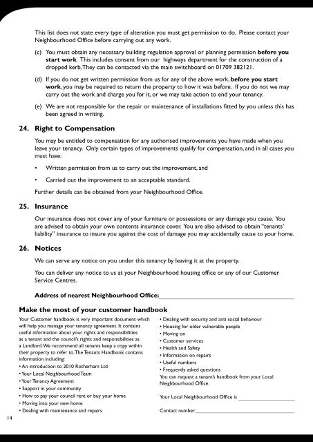 TENANCY AGREEMENT - Rotherham Metropolitan Borough Council