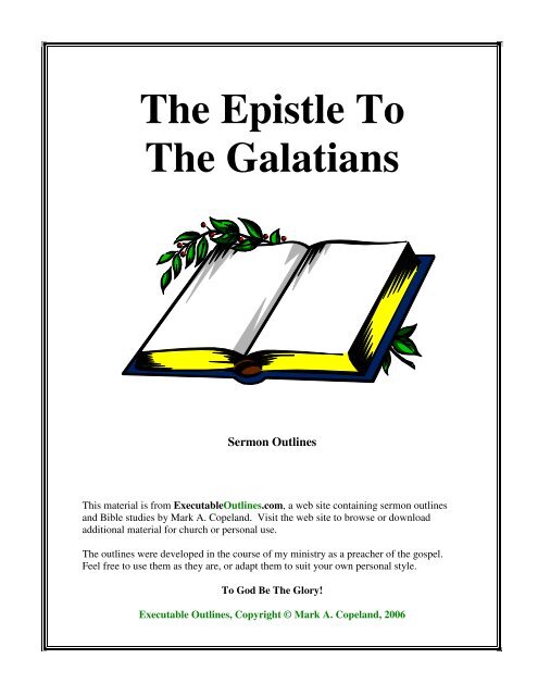 The Epistle To The Galatians - Executable Outlines