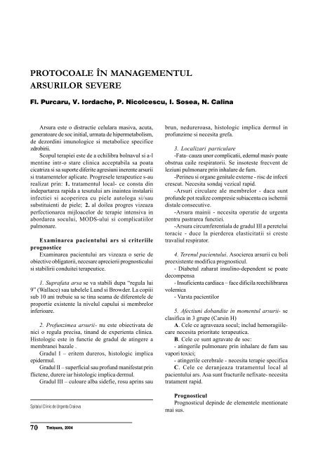 protocoale Ã®n managementul arsurilor severe - Cursul national de ...