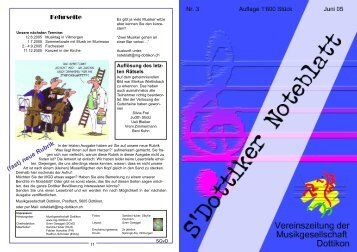 s'Dottiker Noteblatt Nr. 3 (PDF) - Musikgesellschaft Dottikon