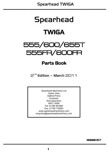 8999057 TWIGA PARTS MANUAL - ISS. 2 - Spearhead Machinery Ltd