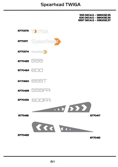 8999057 TWIGA PARTS MANUAL - ISS. 2 - Spearhead Machinery Ltd