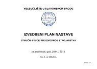 Izvedbeni plan Proizvodno strojarstvo 20110923.pdf - VUSB