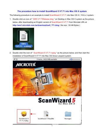 The procedure how to install ScanWizard 5 V7.71 into Mac - Microtek