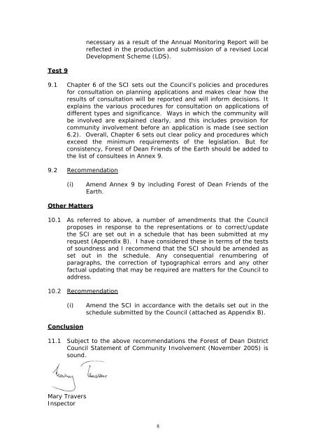 inspector's report forest of dean district council statement of ...