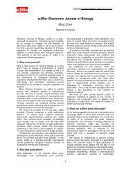 eJBio: Electronic Journal of Biology