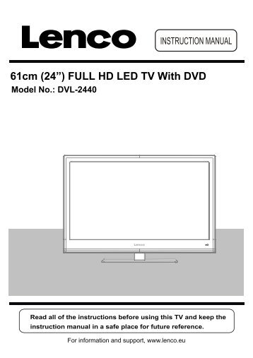 61cm (24Ã¢Â€Â) FULL HD LED TV With DVD Model No.: DVL-2440 - Lenco