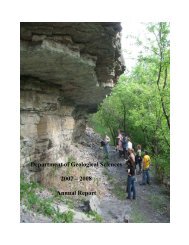 2007-2008 CWRU Geological Sciences Annual Report