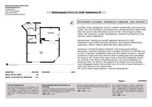 Ãstbanegade 113 3. tv, 2100 KÃ¸benhavn Ã - Danbolig