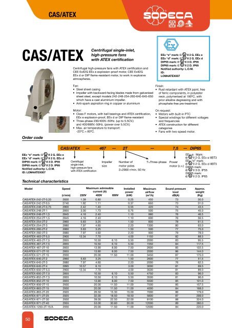 fans for atex explosive atmospheres and other applications - Sodeca