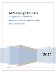 ACM College Courses - De La Salle University