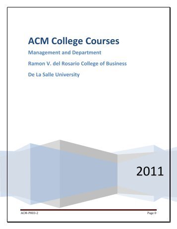 ACM College Courses - De La Salle University