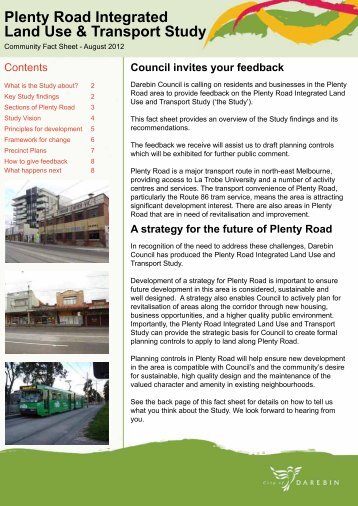 Plenty Road Integrated Land Use & Transport Study - City of Darebin