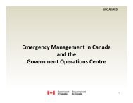 Emergency Management in Canada and the Government Operations Centre