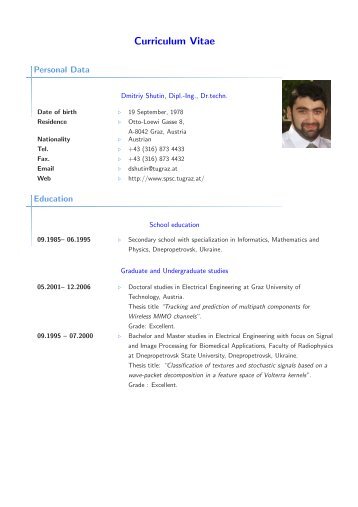 Curriculum Vitae - spsc - Graz University of Technology