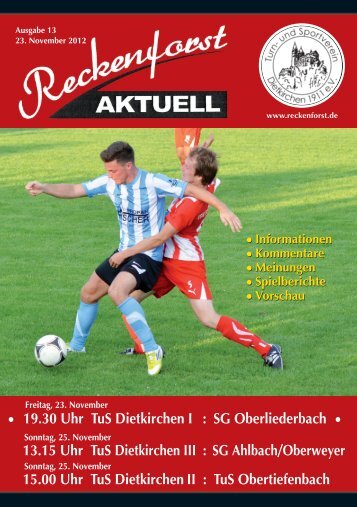 19.30 Uhr TuS Dietkirchen I - TuS Dietkirchen 1911 eV