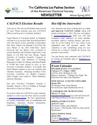 Newsletter - Winter 2012 - Department of Chemistry and Biochemistry
