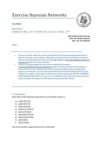 Exercise Bayesian Networks - Multimedia Computing and Computer ...