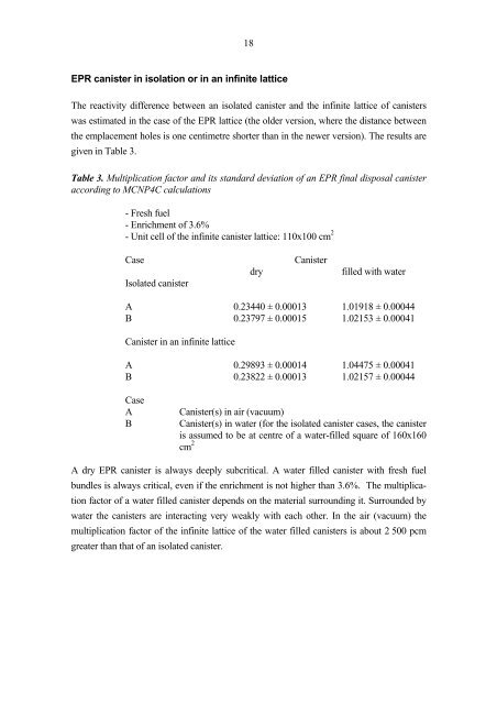 Criticality Safety Calculations for Three Types of Final ... - Posiva