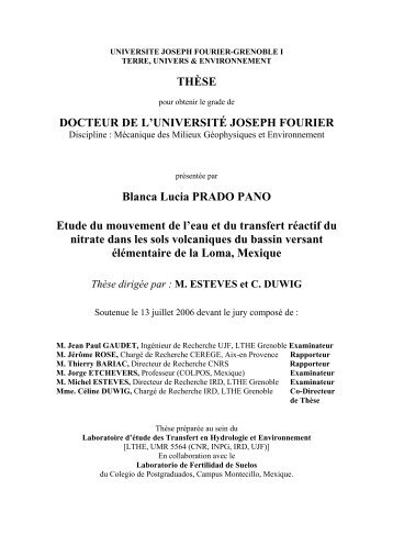 THÈSE DOCTEUR DE L'UNIVERSITÉ JOSEPH FOURIER ... - LTHE