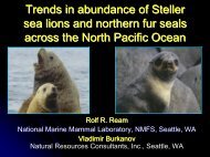 Trends in abundance of Steller sea lions and northern fur ... - PICES