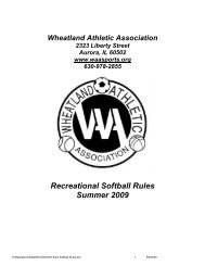 2009 WAA Softball Rules - Wheatland Athletic Association