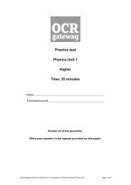 Physics Module 1 Practice Test - Kingsdown School