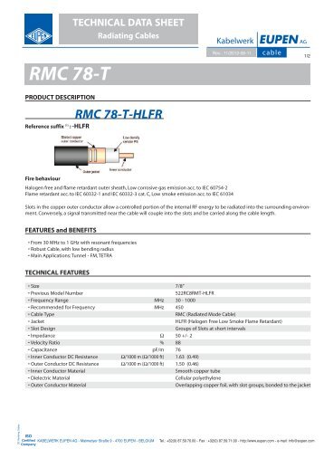 RMC 78-T - kabelwerk eupen ag