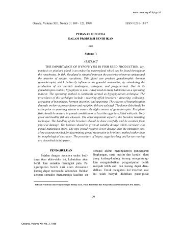 Oseana, Volume XIII, Nomor 3 : 109 - 123, 1988 ISSN 0216-1877 ...