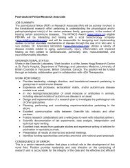 The post-doctoral fellow (PDF) or Research Associate