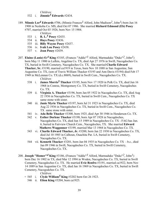 Known Descendants of John Alford b. ca 1801 NC - Alford American ...