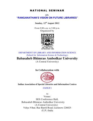 BBAU, Lucknow - Babasaheb Bhimrao Ambedkar University