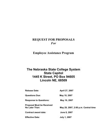 REQUEST FOR PROPOSALS For Employee Assistance Program ...