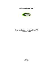 SprÃ¡va UGt SAV 2009 - SlovenskÃ¡ AkadÃ©mia Vied v KoÅ¡iciach