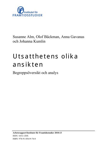 Rapport Institutet For Framtidsstudier - 