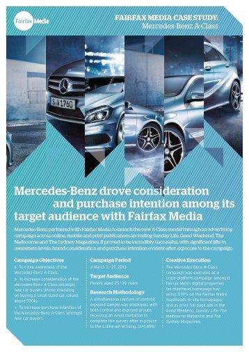 Mercedes-Benz A-Class Case Study - Fairfax Media Adcentre