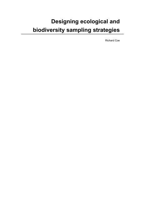 Designing ecological and biodiversity sampling strategies