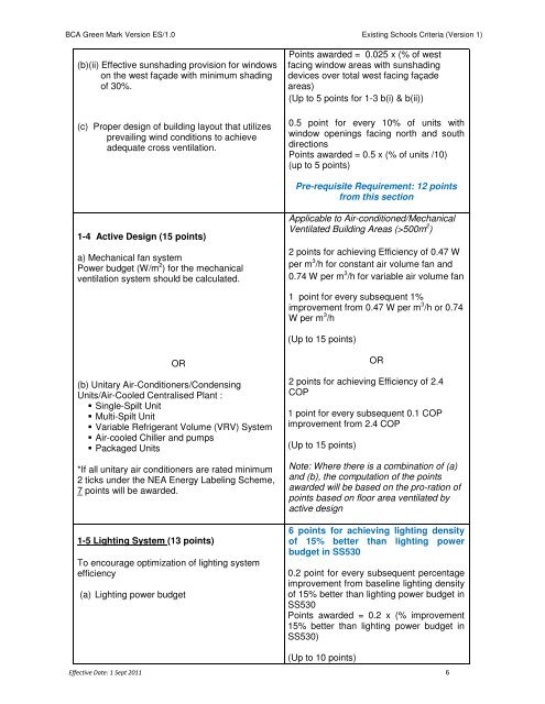 BCA Green Mark for Existing Schools Version 1.0 - Building ...