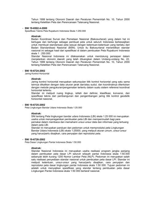 Standar Nasional Indonesia (SNI) - Badan Koordinasi Survei dan ...