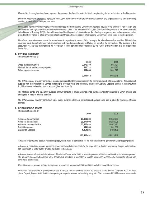 Annual Report 2009 - LWUA